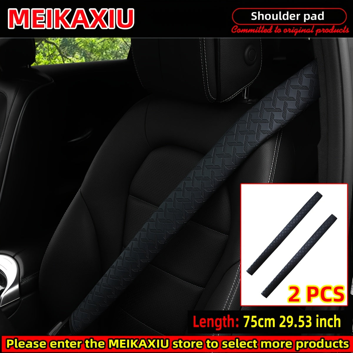 Unisex faux teri belbog‘i yelka pad sayohat avtomobil aksessuarlari 75cm