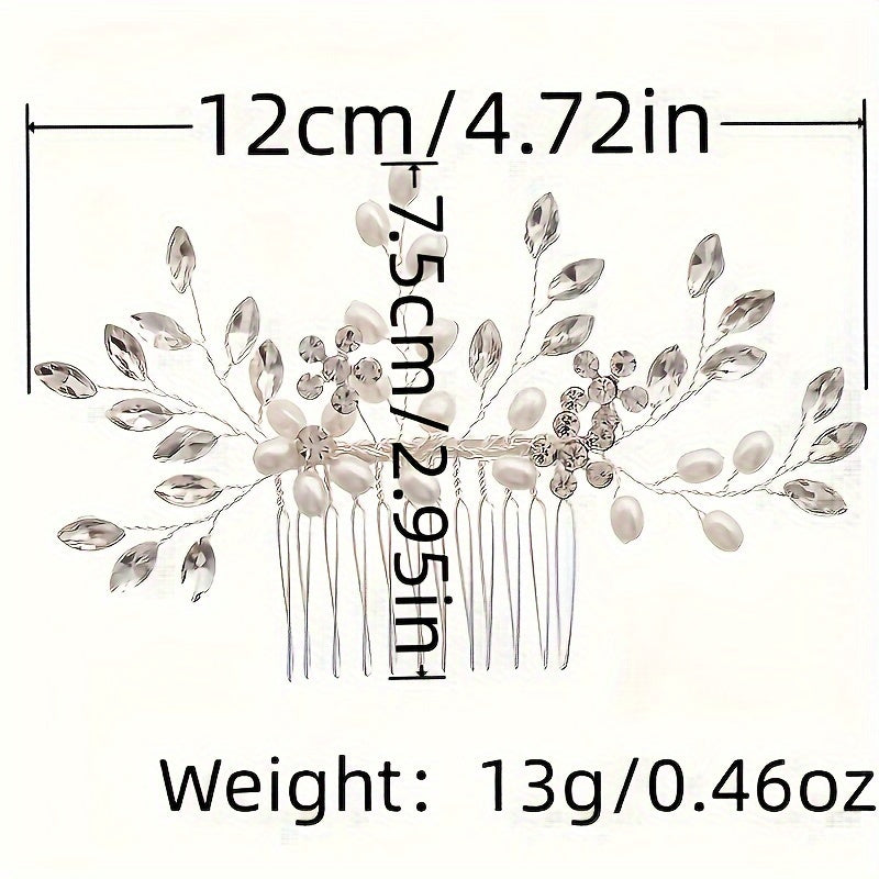 Wedding Hair Comb Crystal Rhinestone Bridal Hair Accessory for Weddings and Parties