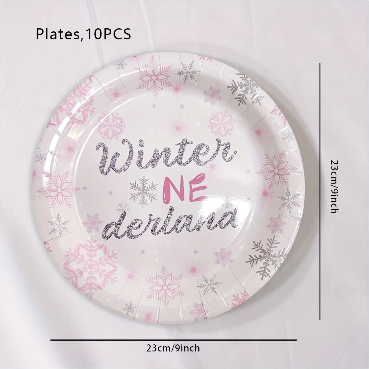 Winter Themed Disposable Paper Plates and Paper Towels Pink Snowflakes Birthday Party Supplies