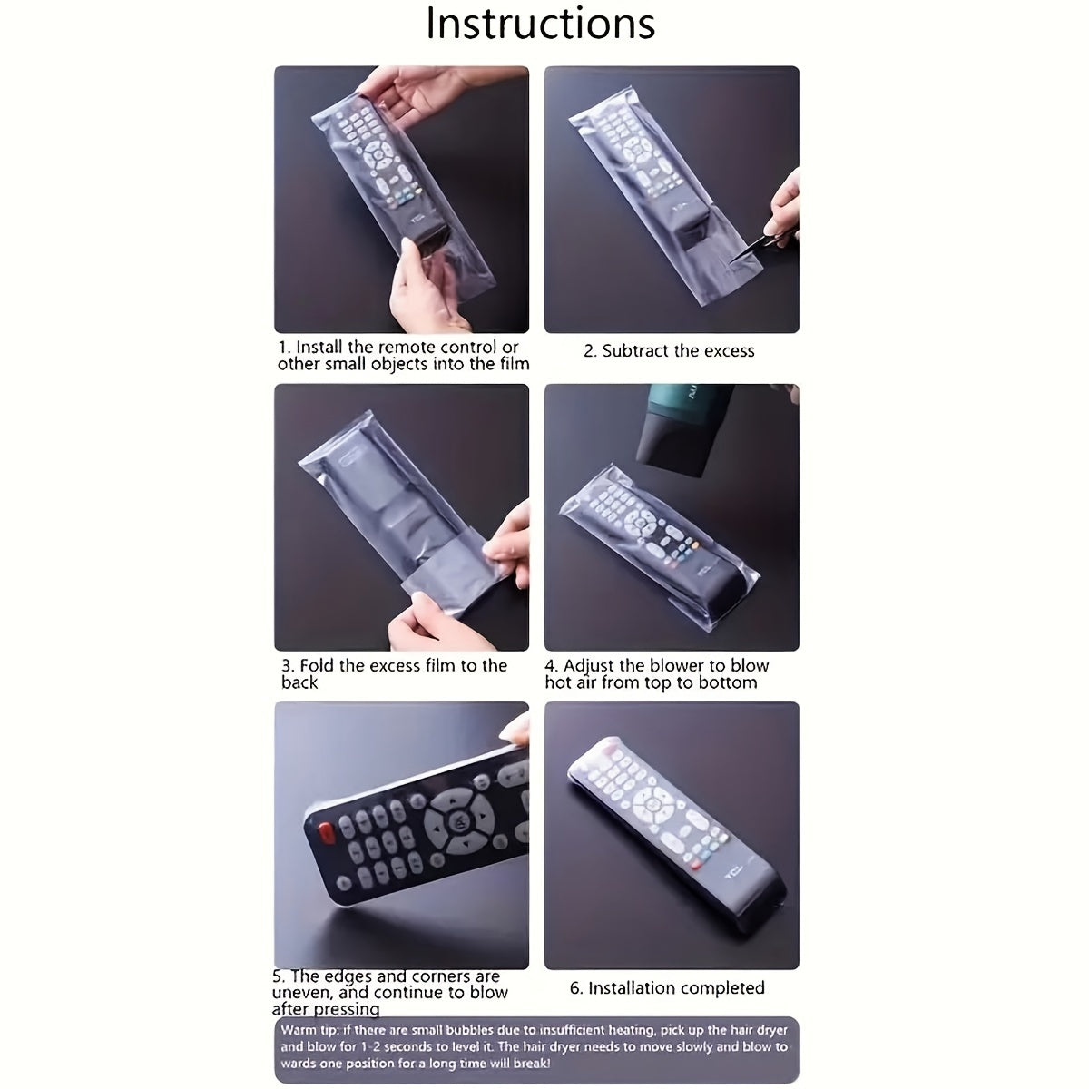 30/60pcs Clear PVC Shrink Wrap Film for Remote Controls Jewelry Collectibles Waterproof Dustproof