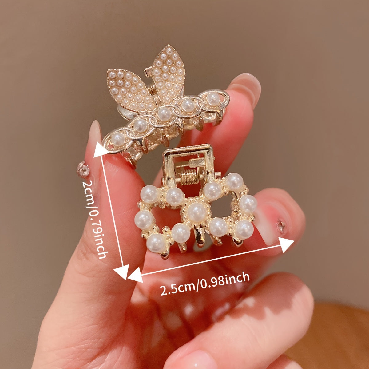 Women's Hair Clips 6/7/10-Pack Imitation Pearl Rhinestone Elegant Claws