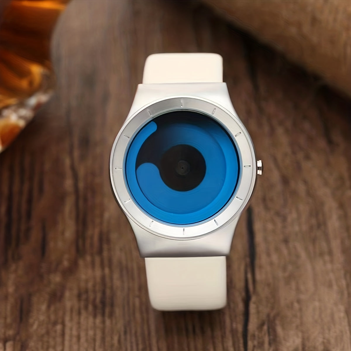 Reloj de pulsera redondo de cuarzo minimalista para hombre y mujer con correa de cuero y esfera de Tai Chi