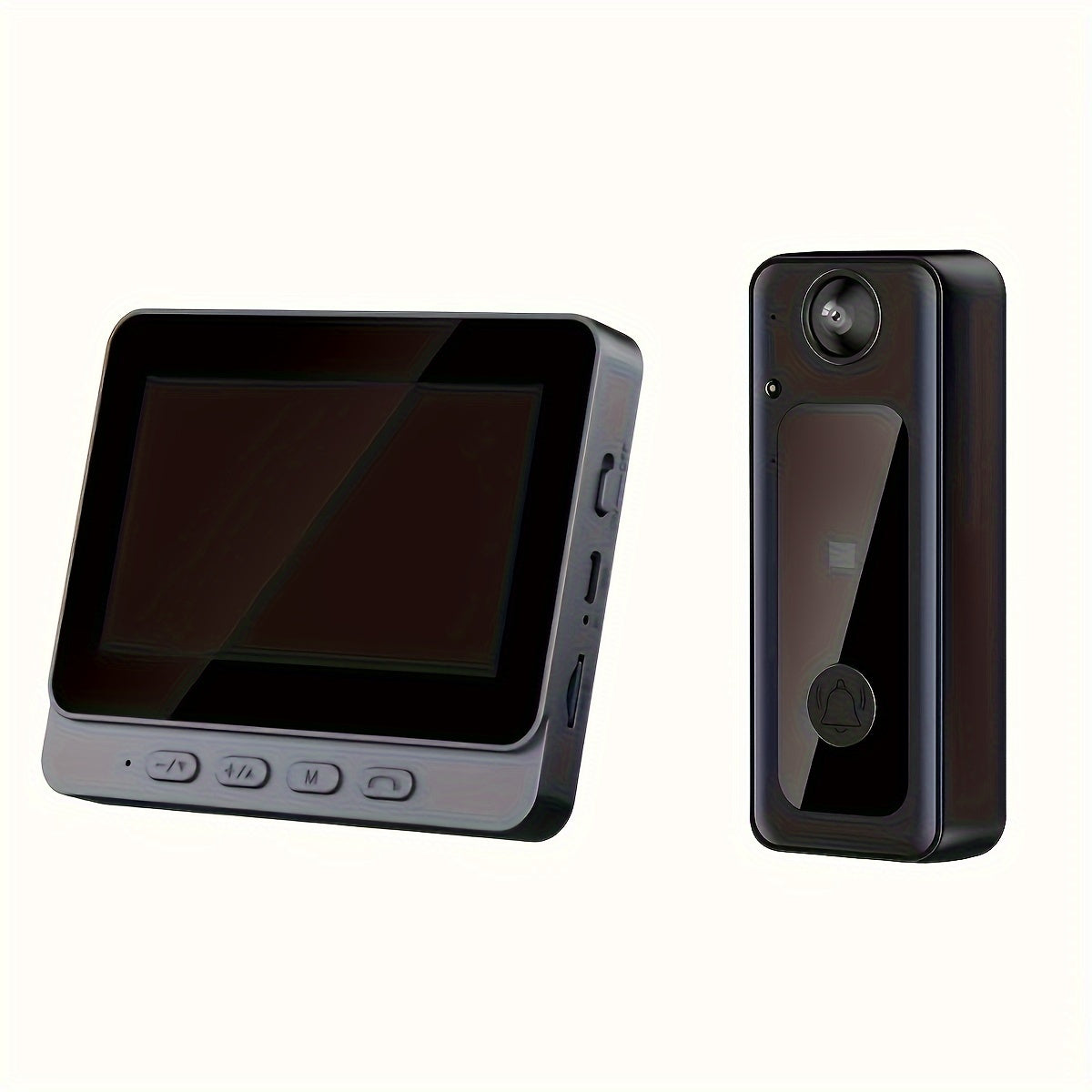 Oddiy Aqlli Esik Qong'irog'i To'plami HD Kamera, Ichki Monitor, Tungi Ko'rish, Qayta Zaryadlanadigan Batareya - Qariyalar uchun Ideal.