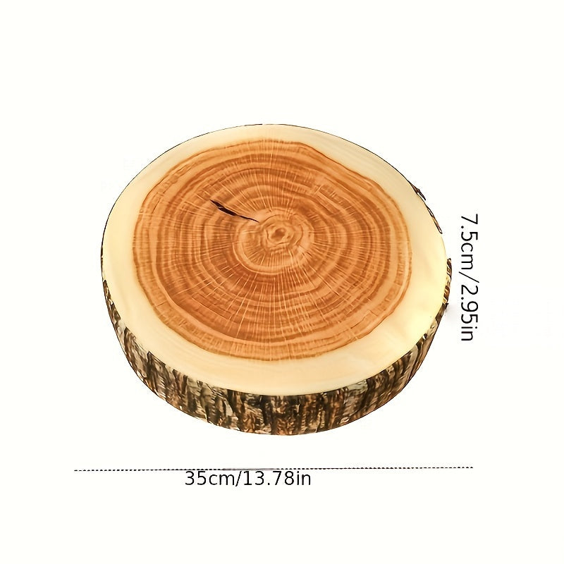 Round Tree Stump Throw Pillow Cushion 3D Printed Log-Shaped Support Pillow for Bedroom Living Room Sofa