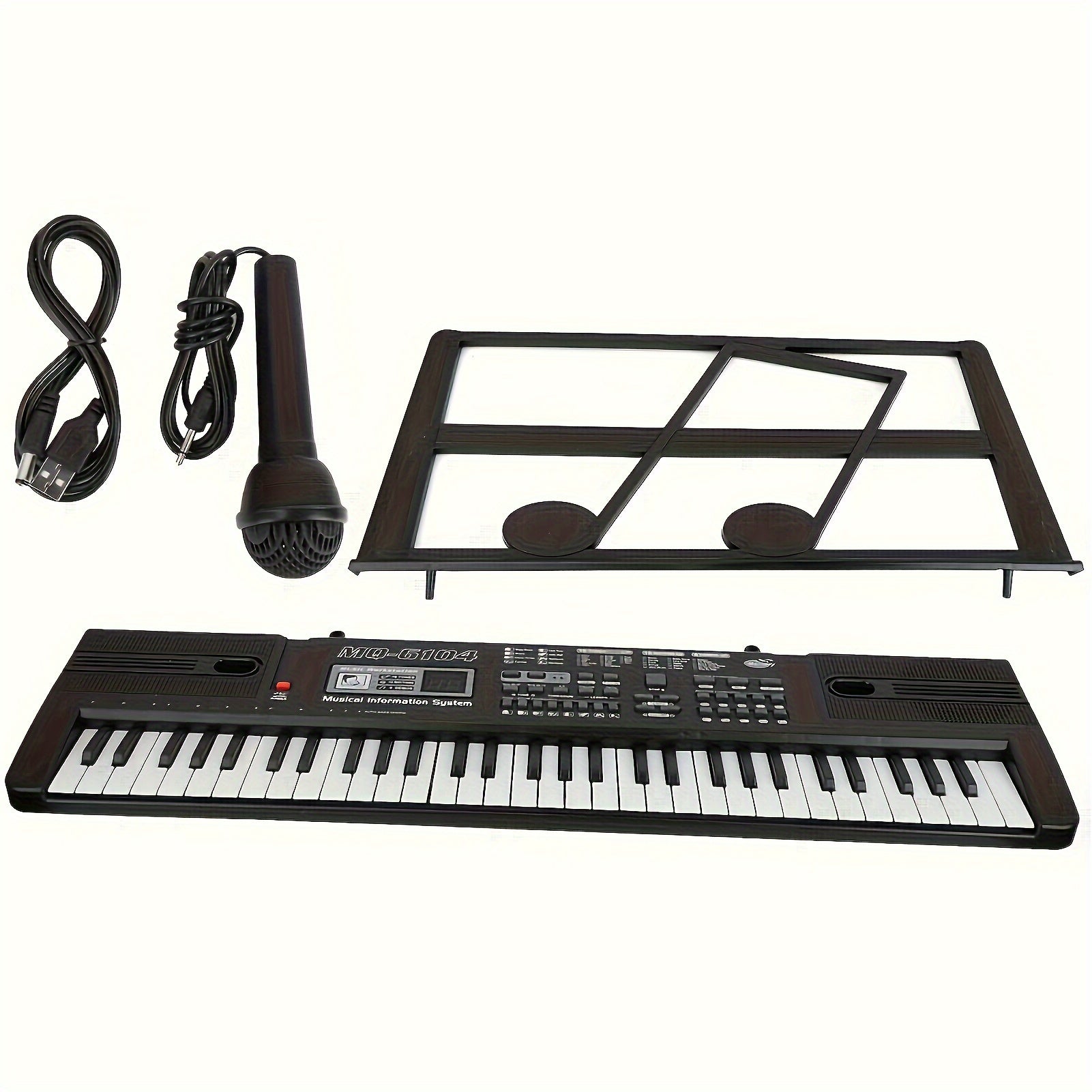 Kids Electronic Keyboard Piano for Children Ages 3-12 with Microphone Black Interactive Learning