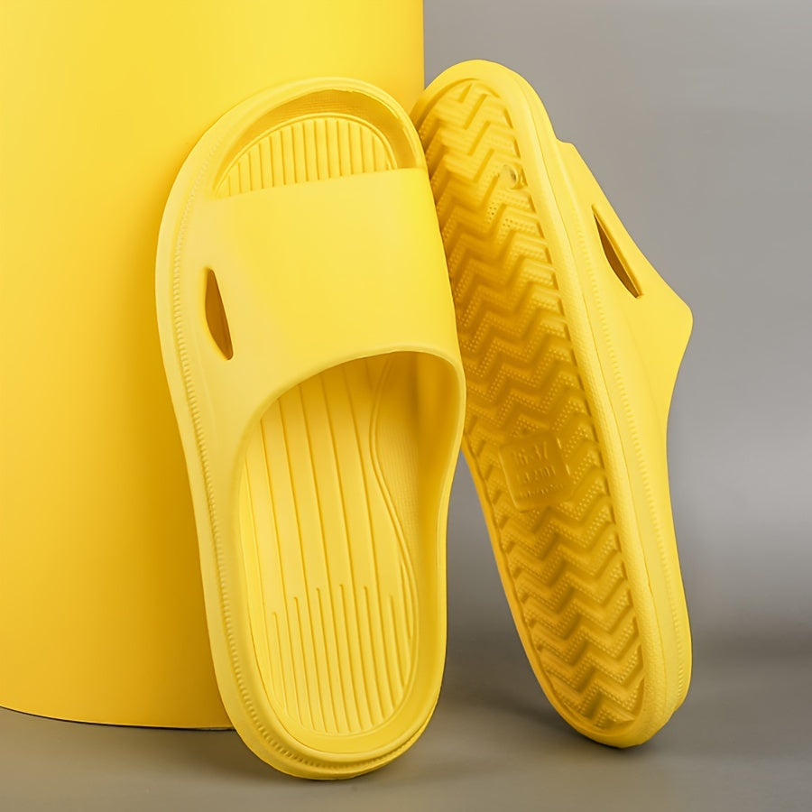 Men's Open-Toe Solid Color EVA Slippers Non-Slip Breathable Casual All-Season