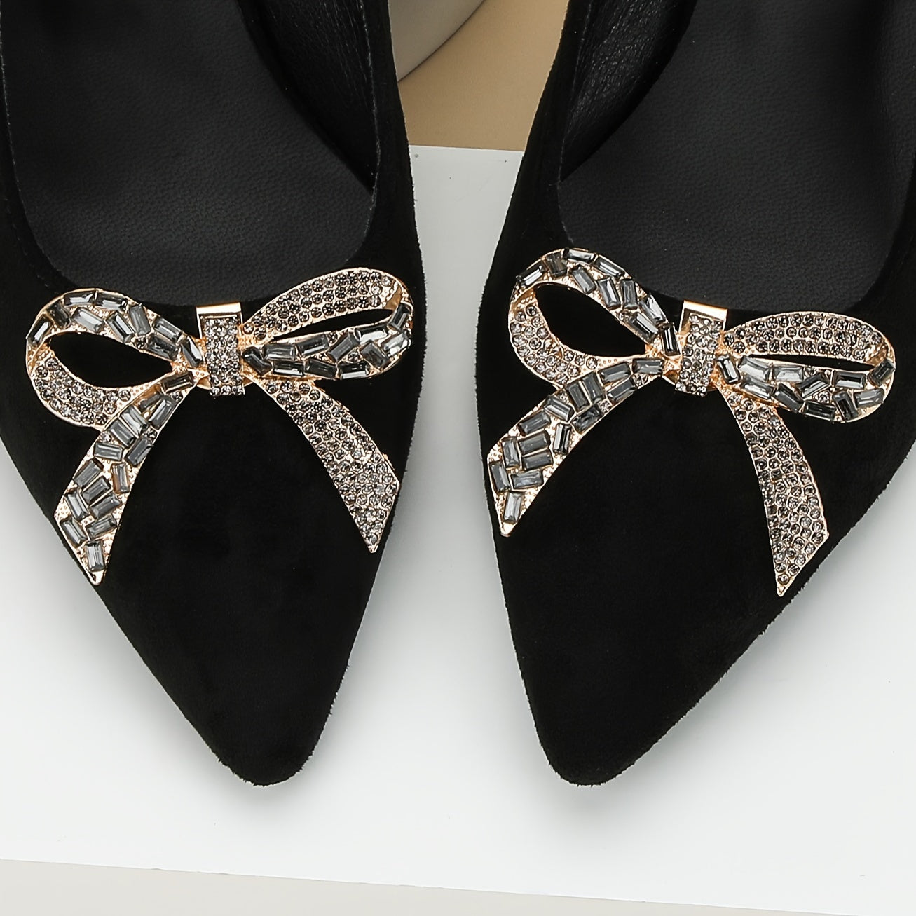 Women Rhinestone Bow Shoe Clips Crystal Butterfly Wedding Party Accessories