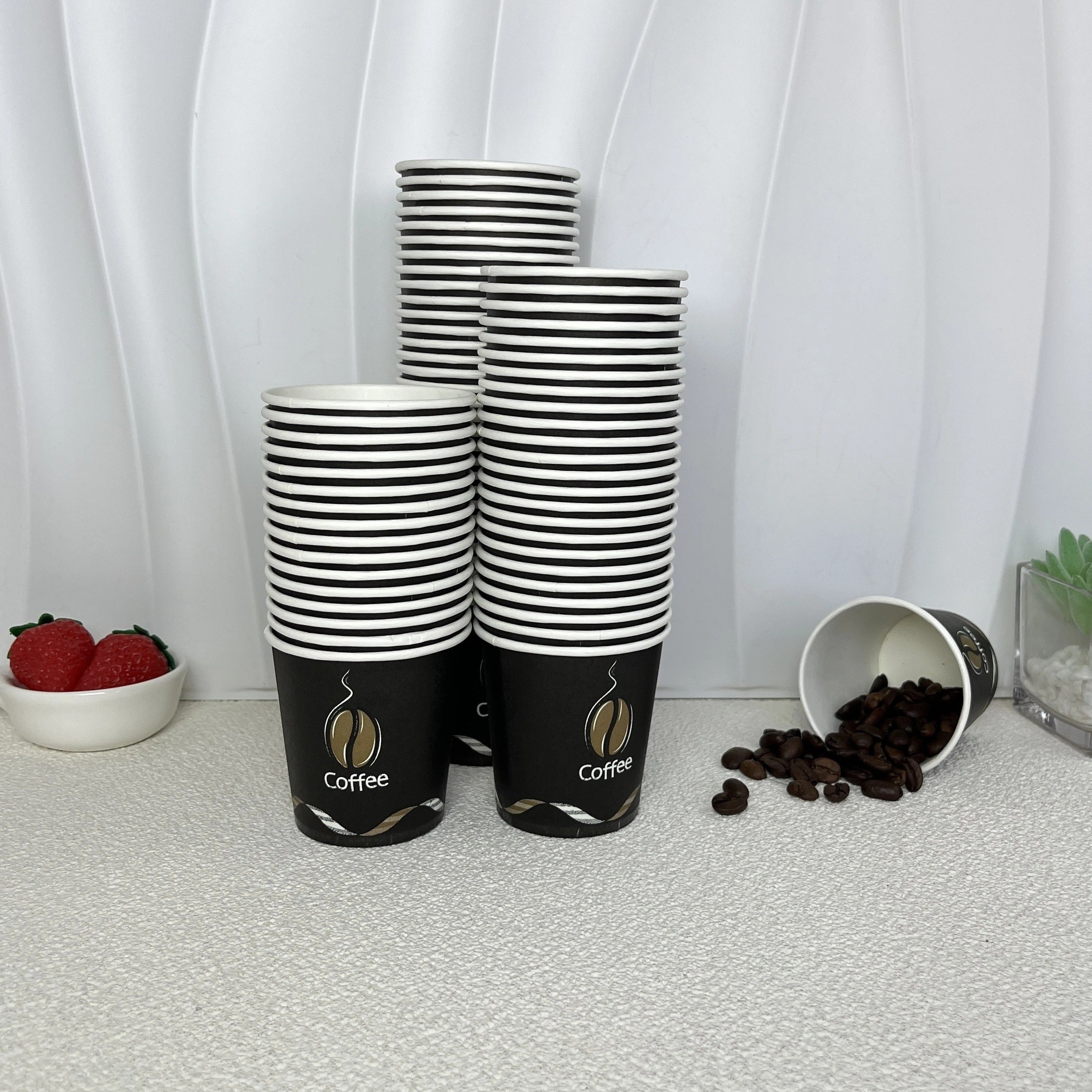 Pack of 50 Disposable 4oz Paper Cups for Espresso, Snacks, and Mouthwash