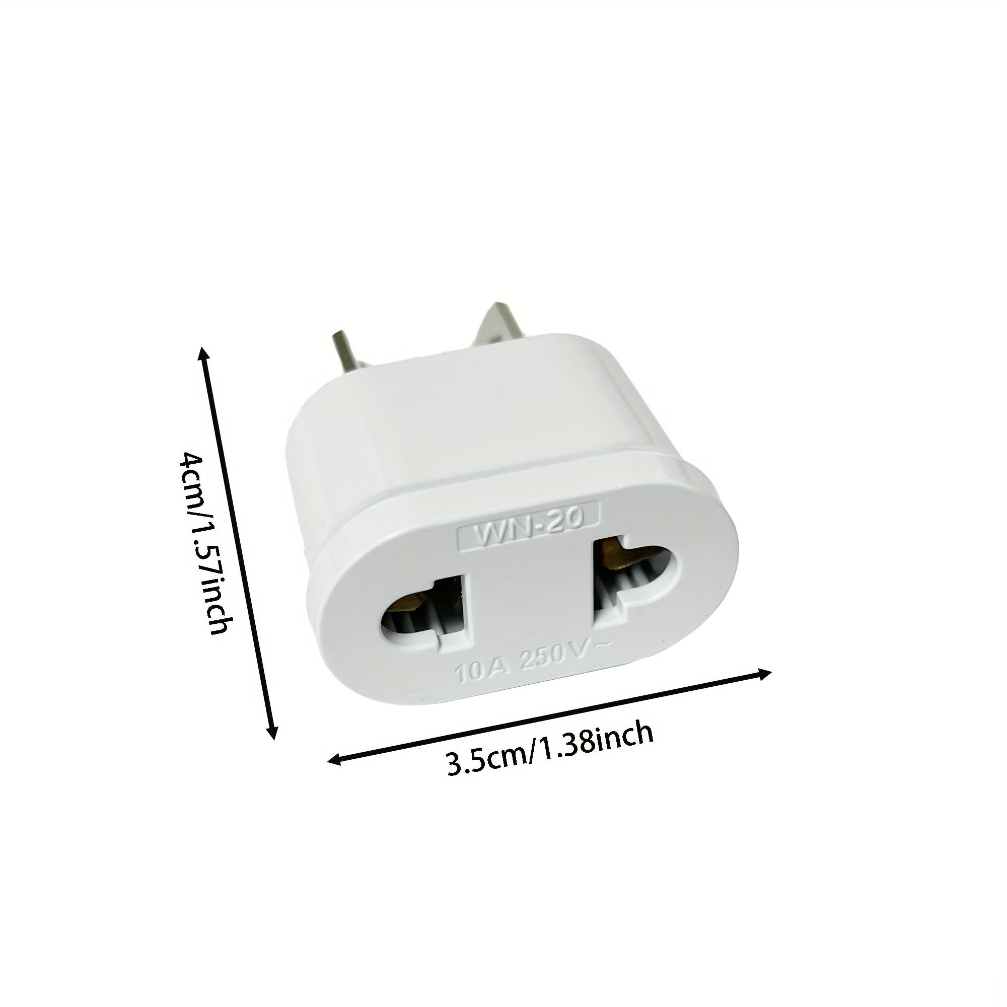 Adaptador de corriente de viaje blanco con enchufe de 8 pines para EE. UU. y UE, cobre puro, estándar australiano/nz