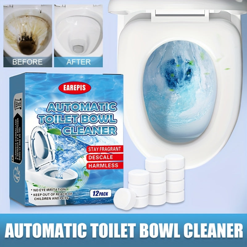 Chuqur tozalash uchun tualet tabletkalari, gazlangan, dog'lar va qoldiqlarni olib tashlaydi