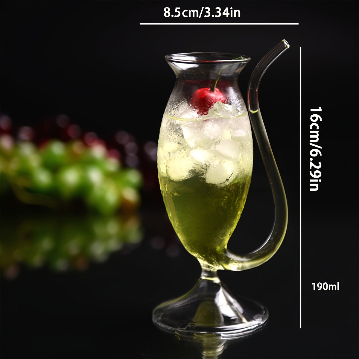 Transparent Glass Vampire Wine Goblet with Drinking Tube Elegant Drinkware
