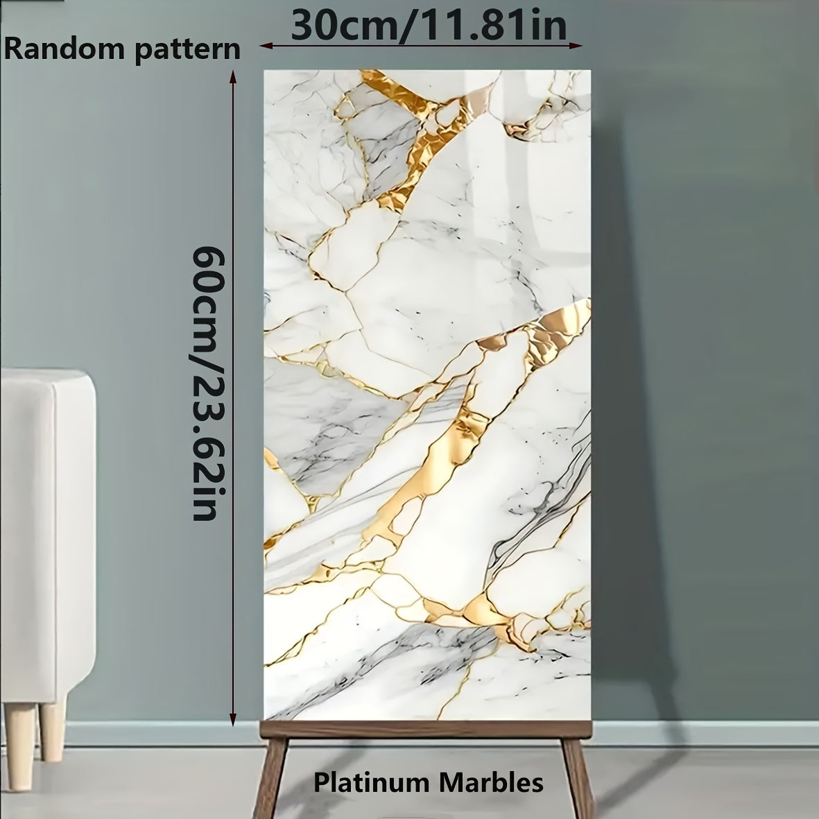 20 Marble Effect Waterproof PVC Wall Stickers for Kitchen Bathroom Tile Decals Self-Adhesive