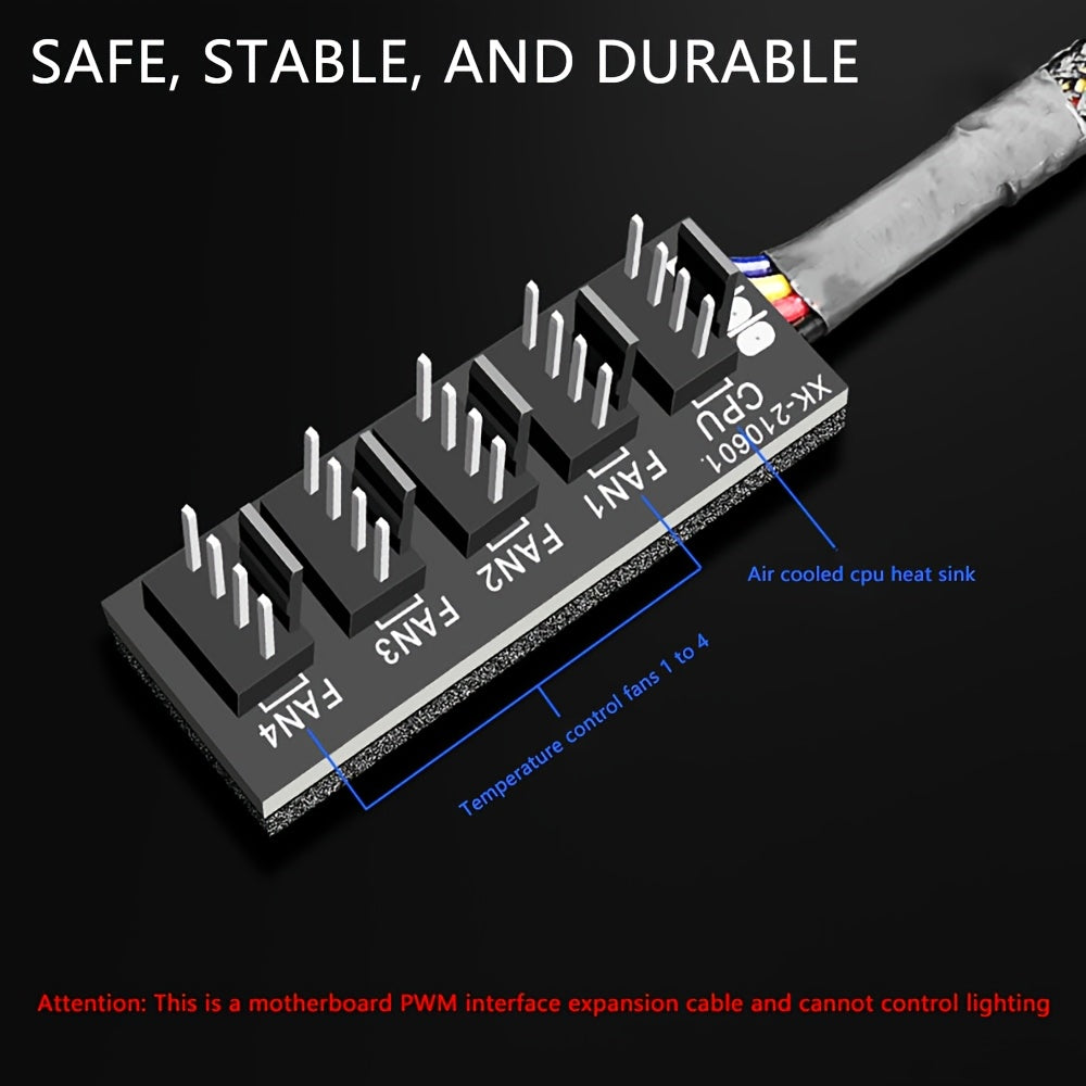 Controlador de ventilador de 5 vías alimentado por USB con control de temperatura PWM Máximo 36V con respaldo adhesivo