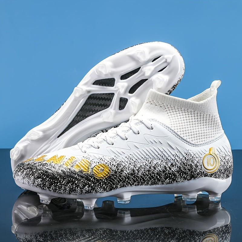 Men's Large Size High-Top Football Shoes with Long Nails for Training and Competition