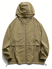 Men's Lightweight Breathable Hooded Outdoor Jacket for Sun Protection and Quick Drying