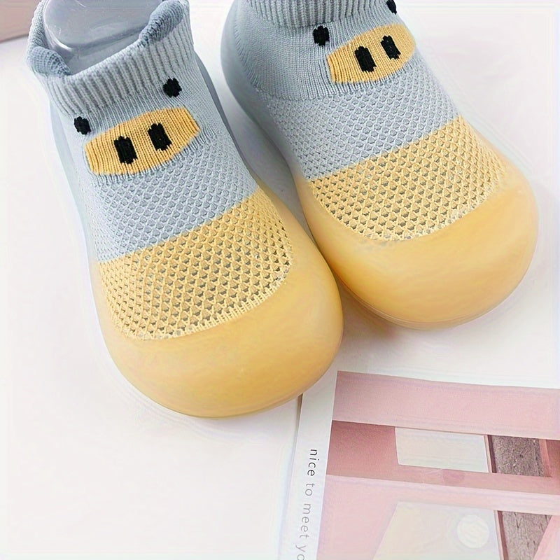 Baby Boys Girls Slip-On Shoes with Non-Slip Rubber Sole and Breathable Fabric for Indoor Outdoor Spring Autumn