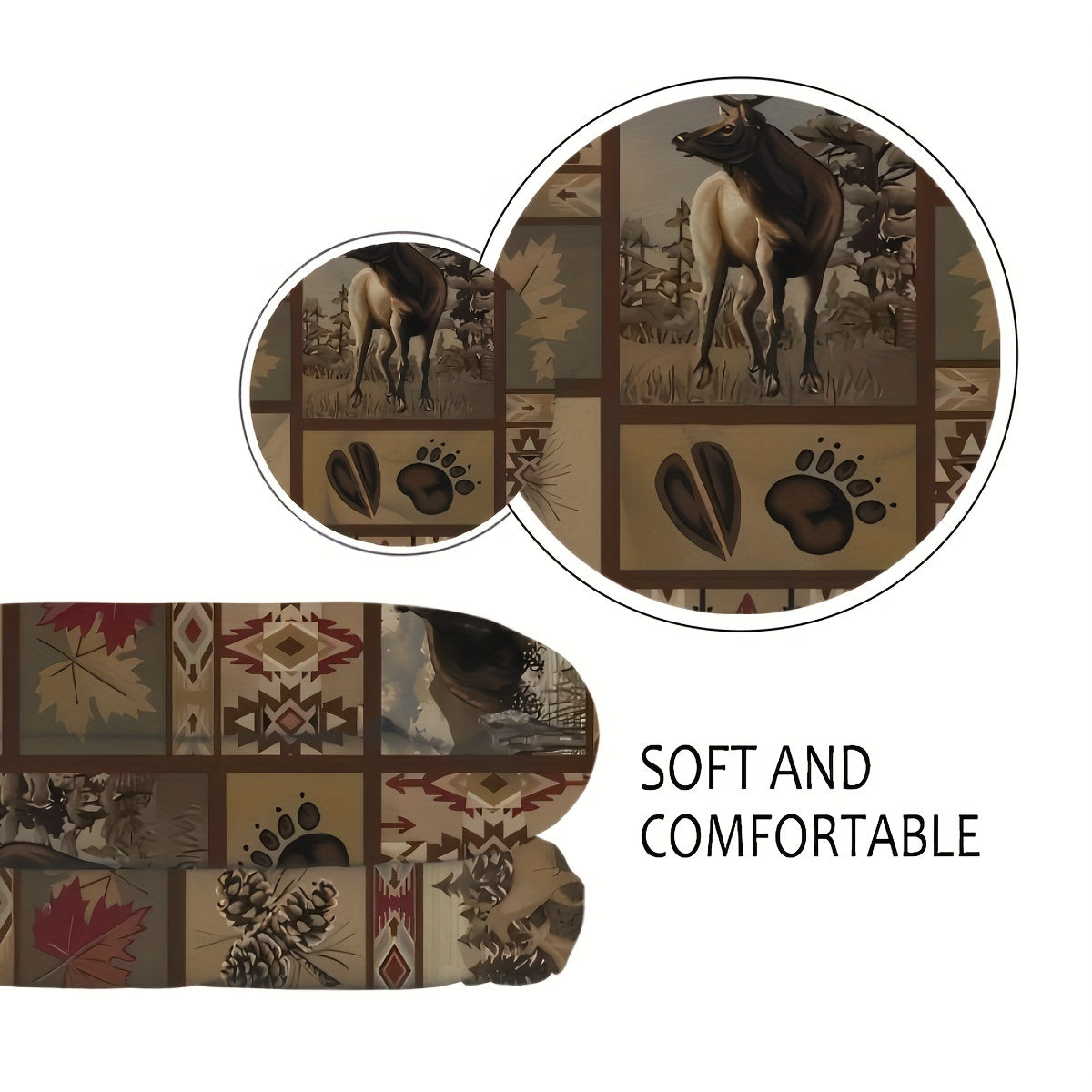 Fleece Blanket Throw for All Seasons Warm and Cozy Rustic Farmhouse Style