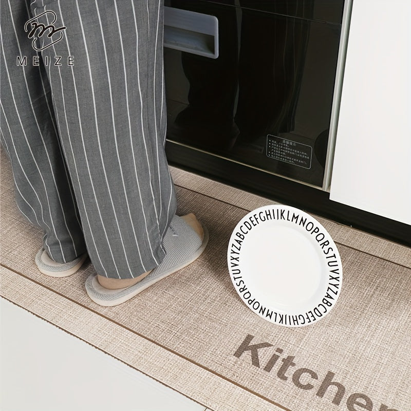 Коврик Meize против усталости на кухне - мягкий, водонепроницаемый, нескользящий и прочный коврик из искусственной кожи с дизайном "КУХНЯ" - идеально подходит для кухни, ванной, прачечной.