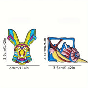 Enamel Animal Brooch Pins Set Cartoon Theme Cute Jewelry Accessories for Clothing Bags Hats