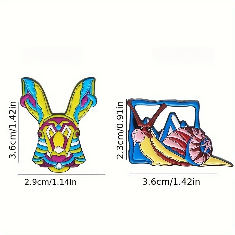 Enamel Animal Brooch Pins Set Cartoon Theme Cute Jewelry Accessories for Clothing Bags Hats