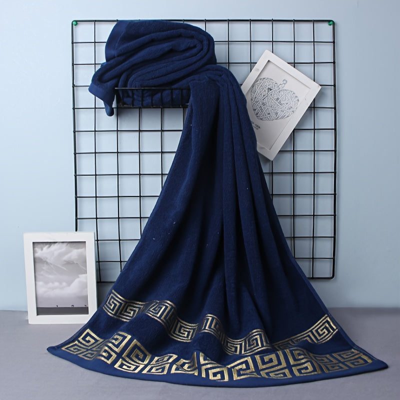 Juego de toallas de baño de algodón 2 estándar y 1 toalla de baño, suaves y absorbentes para uso en el baño