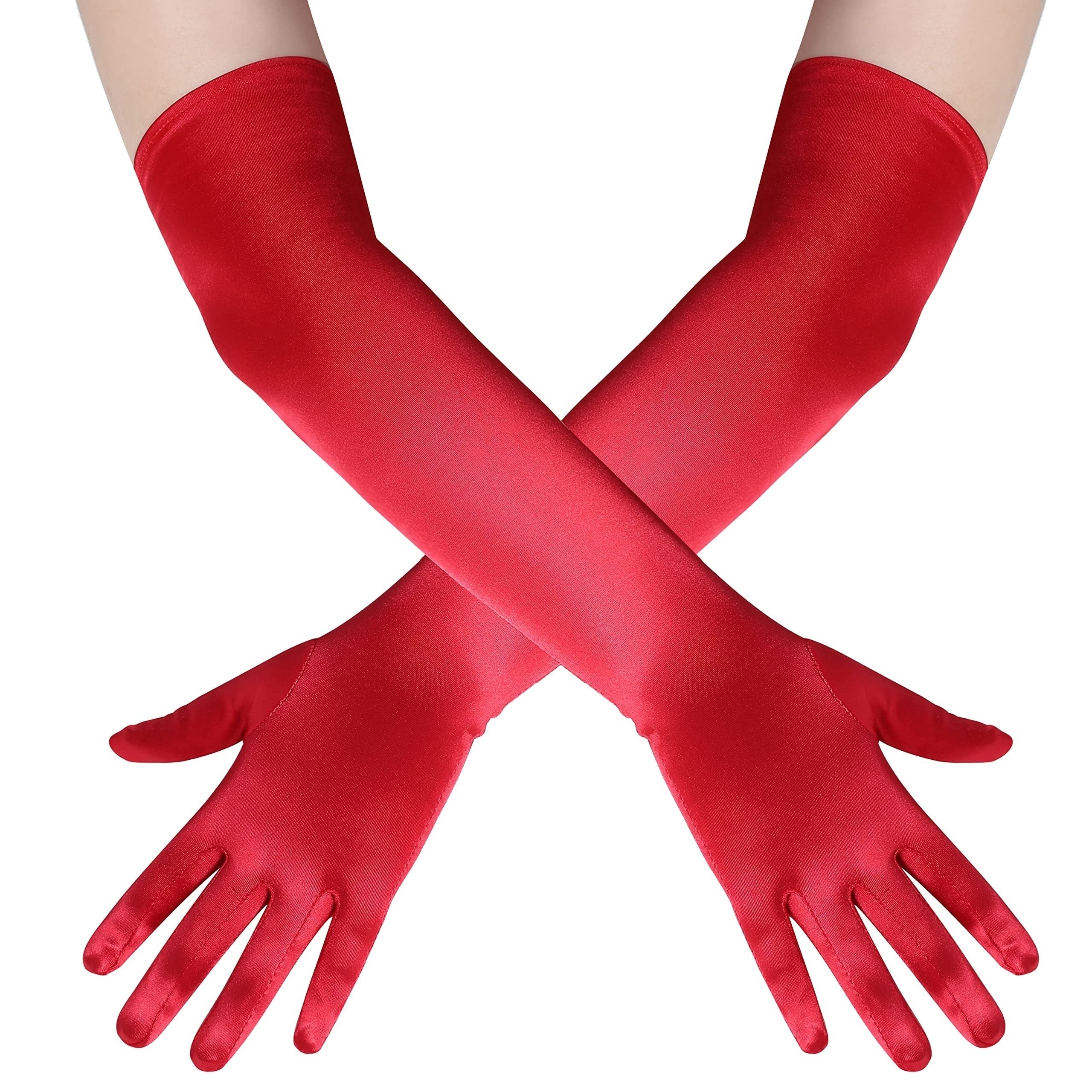 1920s Style Gatsby Flapper Satin Opera Long Gloves for Women