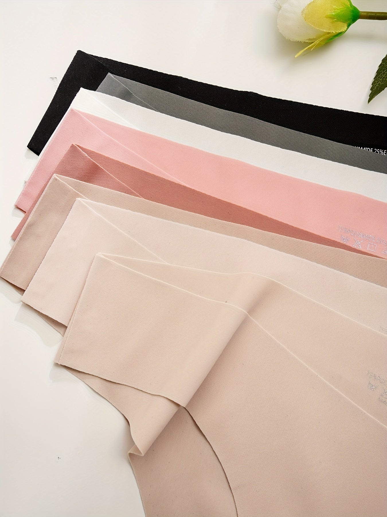 Set of 8 Seamless Bikini Panties for Women Nylon Medium Support Solid Color