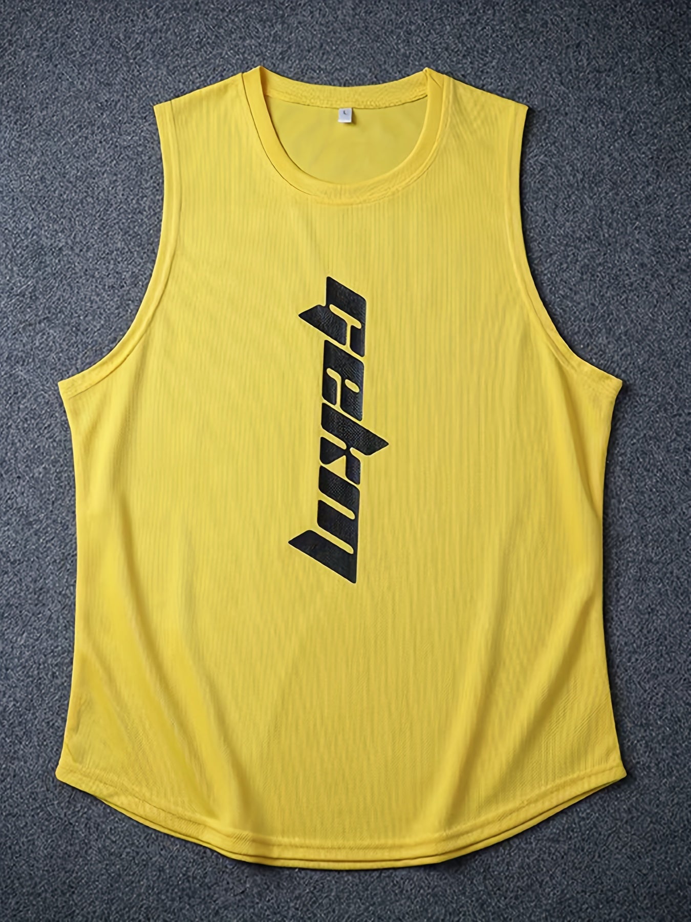 Men's Polyester Basketball Outfit Letter Print Tank Top and Loose Shorts Set