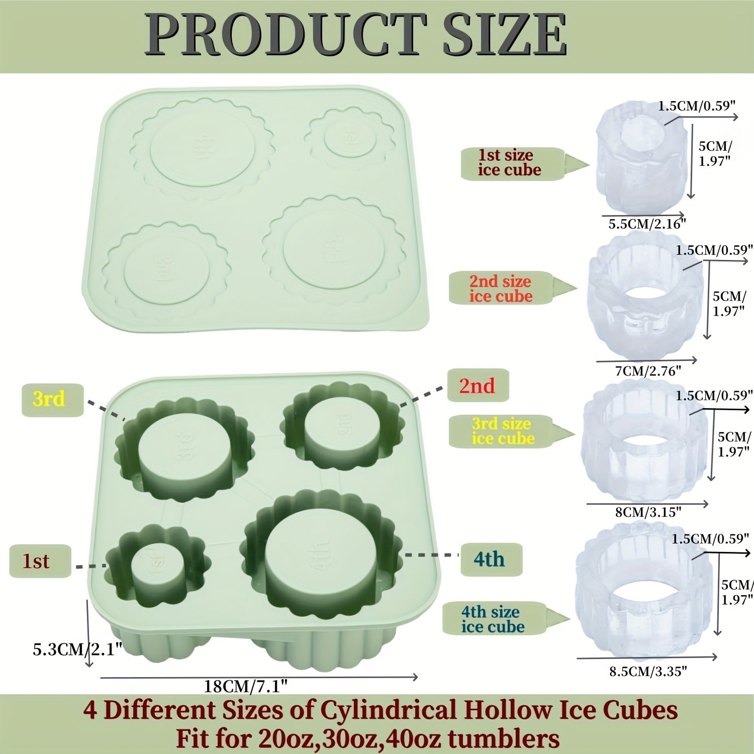 Silicone Ice Cube Mold Set Reusable Ice Maker for Drinks and Beverages