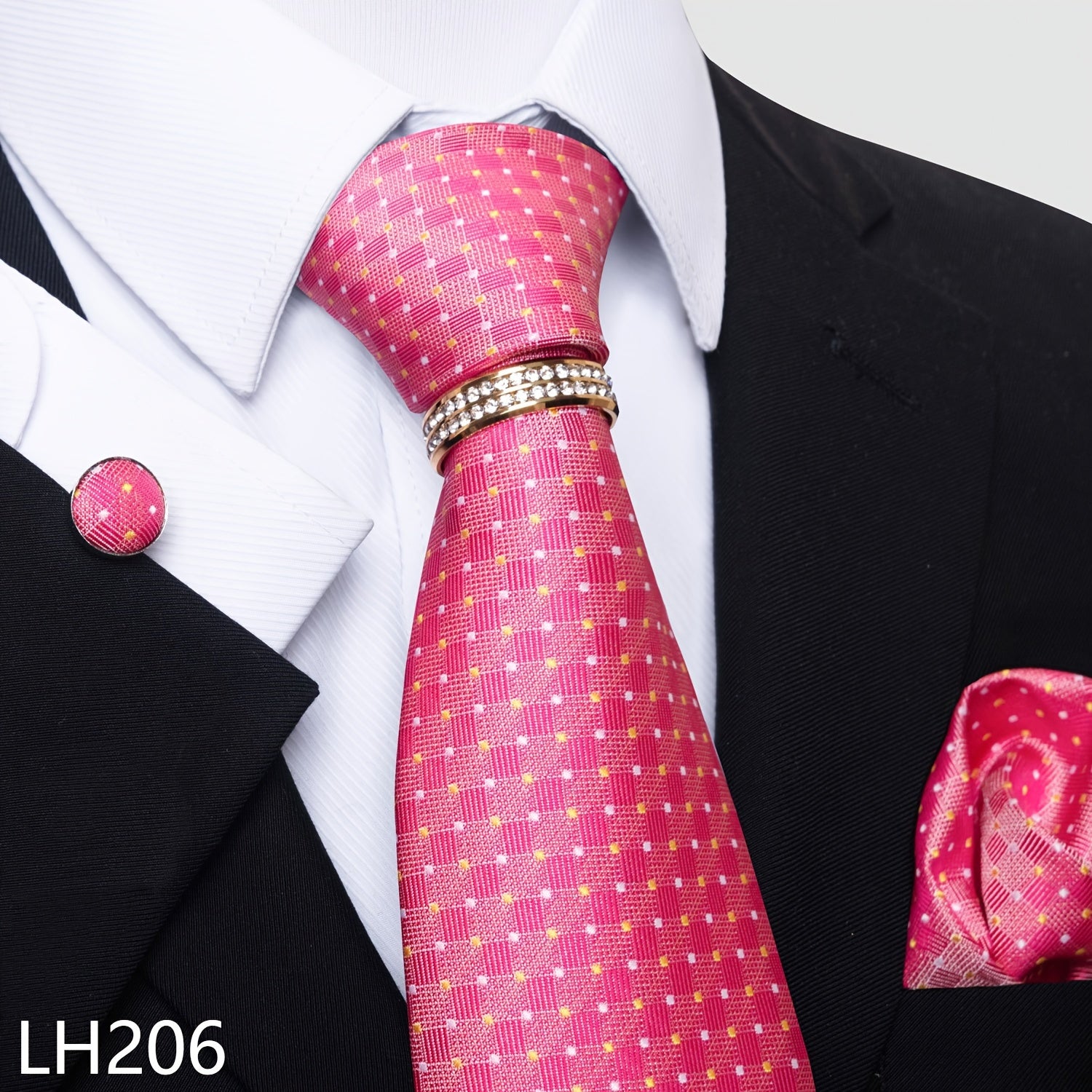 Erkaklar uchun rasmiy ish va to'y kiyimlari to'plami, chiziqli gul naqshli galstuk, cho'ntak sharlari, manşetli kalitlar va uzuk bilan