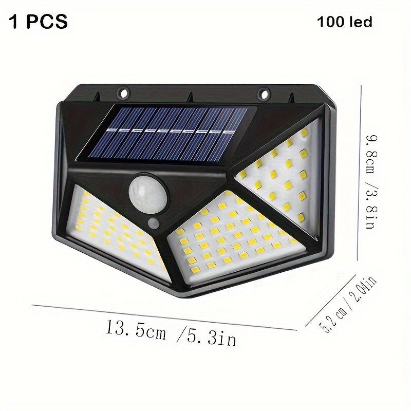 Luces solares de pared para exteriores con 100 LED cada una, sensor de movimiento, aplique desmontable