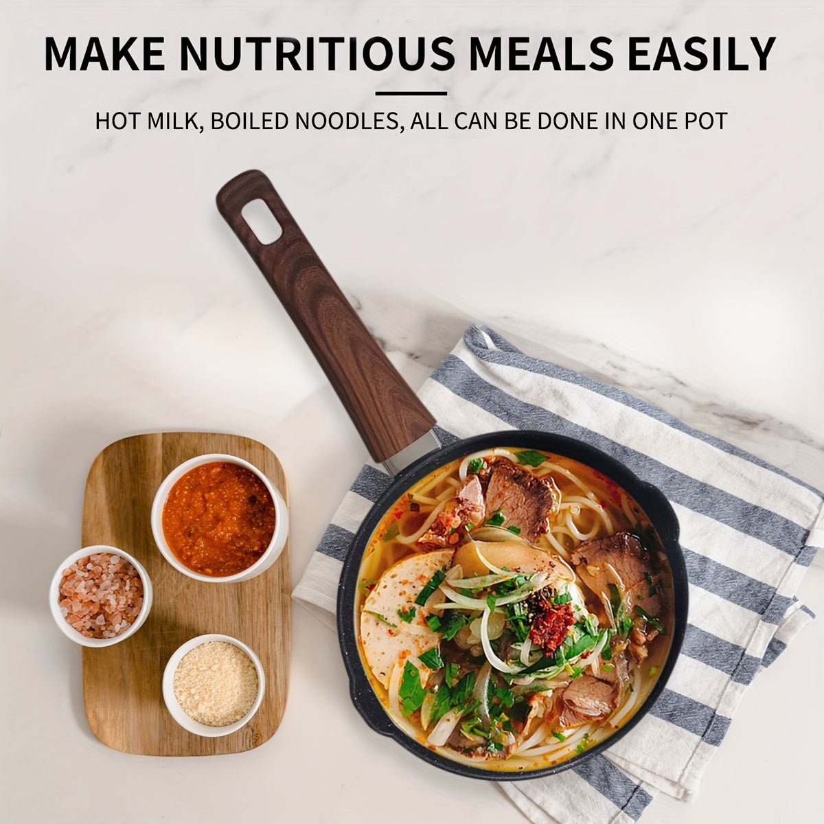 Cast Iron Cookware Black Mica Coated Multipurpose Pot 19.56cm