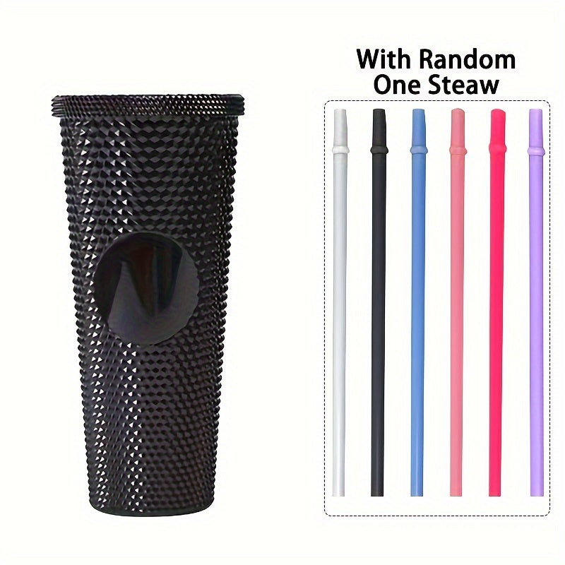 3 бутылки для воды с соломкой Durian Texture, многоразовые - двойной слой пластика, без BPA, пастельный розовый и голубой, 450 мл/700 мл/1100 мл для путешествий, фитнеса, кемпинга и повседневного использования