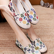Zapatos planos étnicos para mujer, mocasines sin cordones, cómodos, con suela de tela