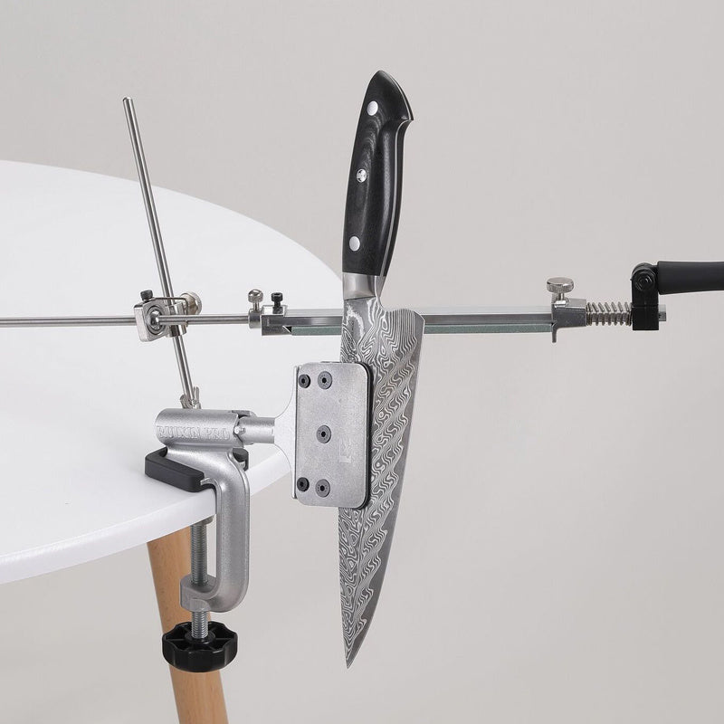 RUIXIN Professional Kitchen Knife Sharpener moslashuvchan burchak, olmos shagʻal, temir konstruktsiya, turli xil pichoq uchun qoʻlda silliqlash tizimi bilan. Oshxona silliqlash tizimi bilan chiroyli