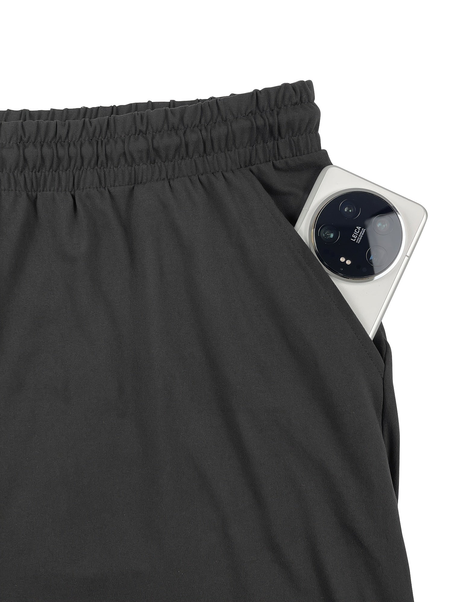 Plus Size Solid Color Pants Casual Drawstring Waist with Pockets Women