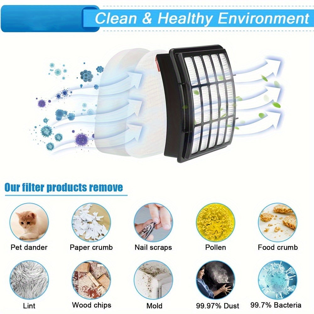 Lift-Away modellari uchun 7 ta paketli vakuum filtri to'plami, ko'pik bo'laklari va HEPA filtrlari bilan