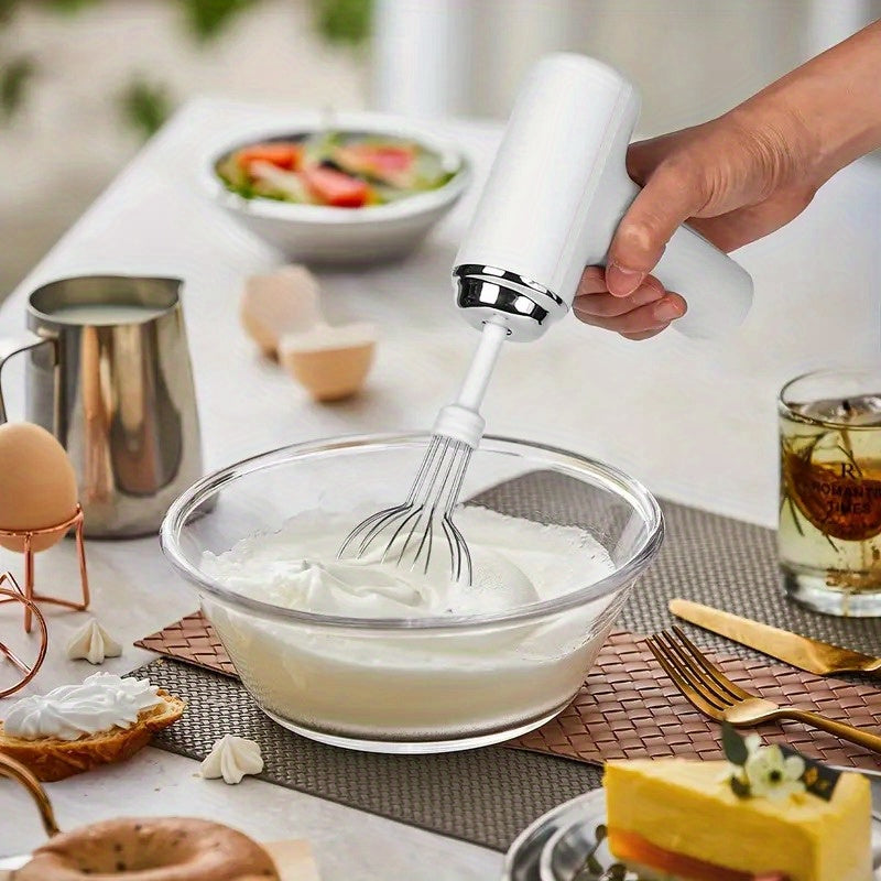 Portativ qo'l elektr tort aralashtirgichi, whisk qo'shimchasi bilan - USB orqali zaryadlanadigan, yengil, tortlar, pechene, muffinlar tayyorlash uchun qulay - uy pishiruvchilari va mutaxassislar uchun ideal