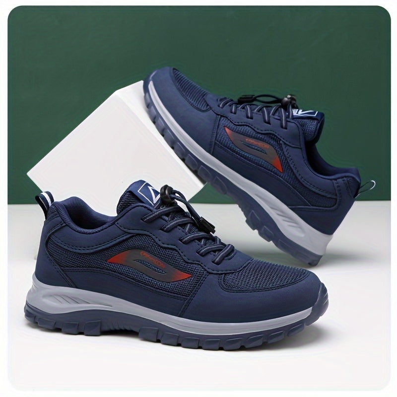 Men's Breathable Fabric Casual Sneakers with Adjustable Buckle Non-Slip Outsole