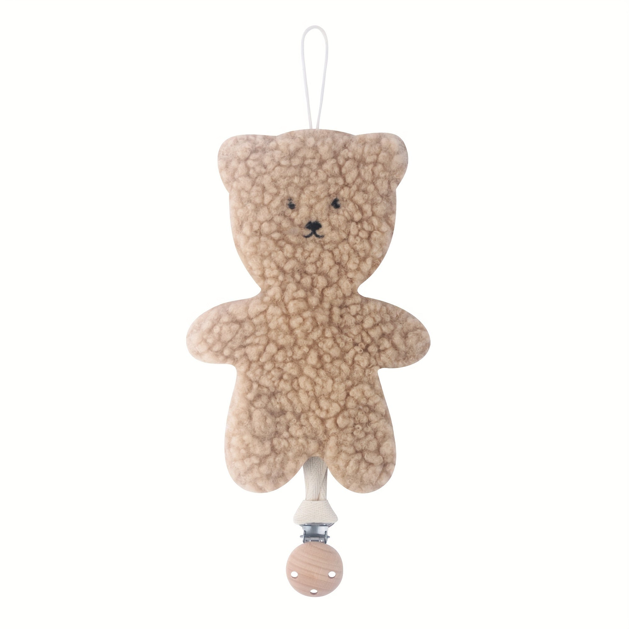 Cartoon Plush Bear Pacifier Clip with Soft Plush and Durable Clip