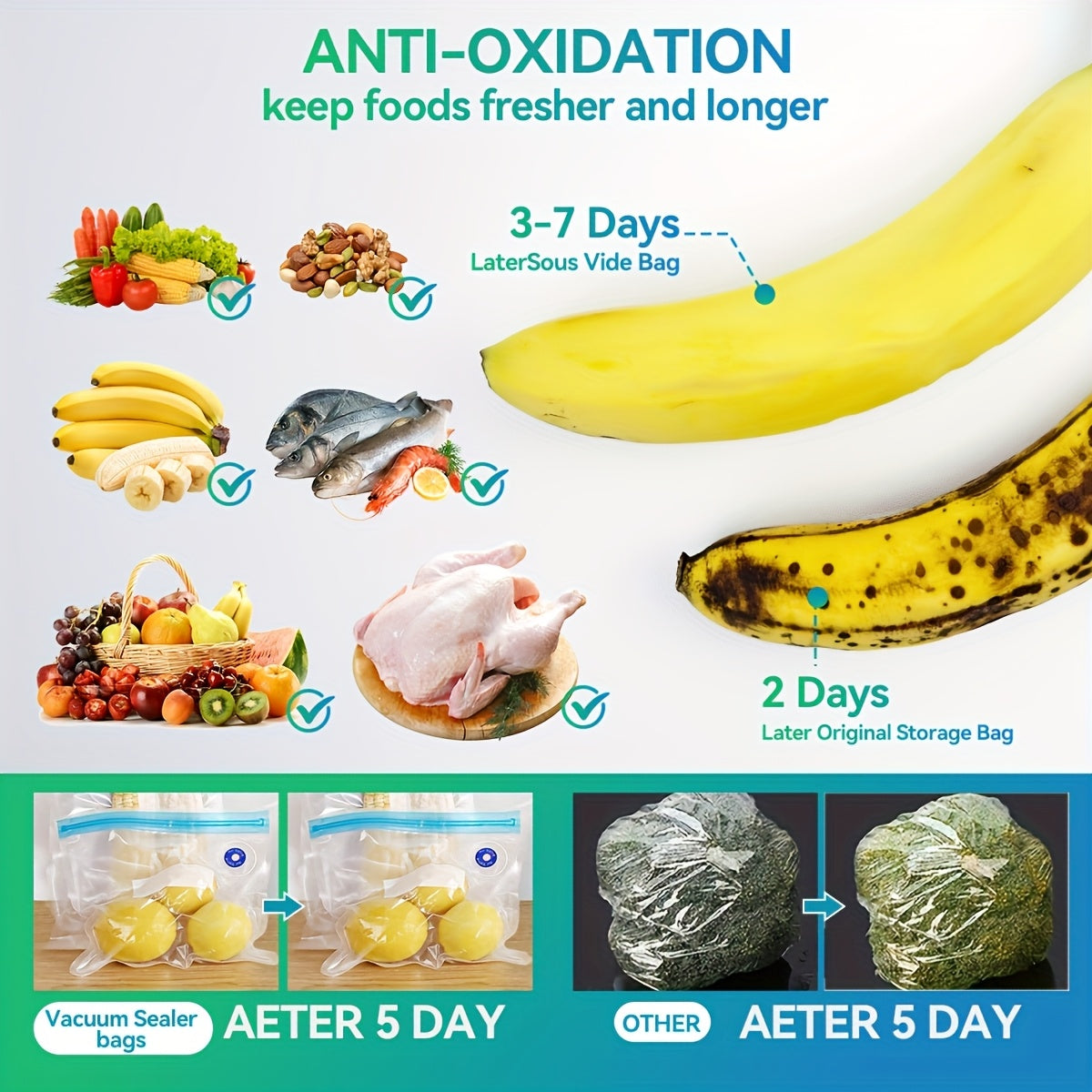 Handheld Electric Vacuum Sealer with 15 Food Storage Bags USB Rechargeable Freshness Preservation