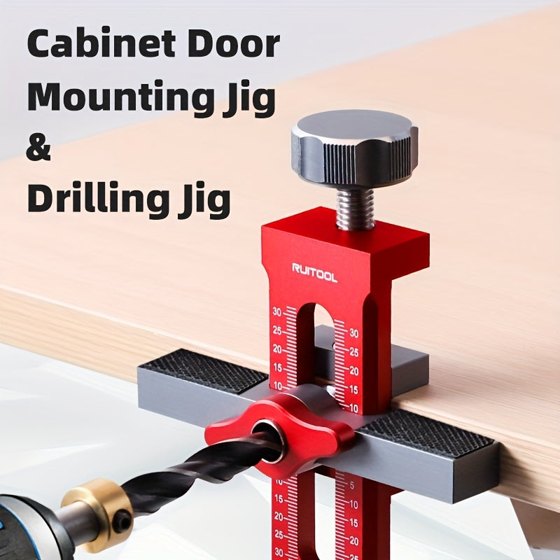 2 in 1 Cabinet Door Installation Positioner Aluminum Alloy Non-Slip Clamping Range 7-40mm
