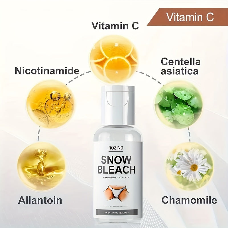Snow Bleach Cream for Private Areas and Body 1.01 oz Hypoallergenic Skin Lightener Moisturizer