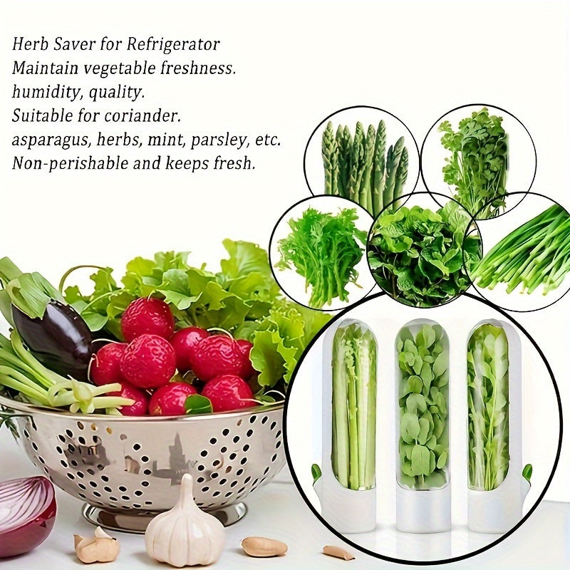 Refrigerator Herb Saver Pods Set for Fresh Coriander Mint Parsley Asparagus Food Safe