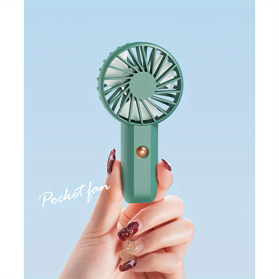 Mini Handheld Fans Set USB Rechargeable Portable Plastic Button Control Indoor Outdoor
