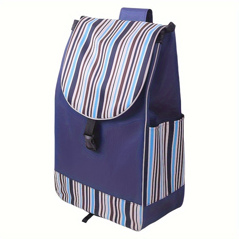 Foldable Lightweight Shopping Cart Replacement Bag with Striped Design