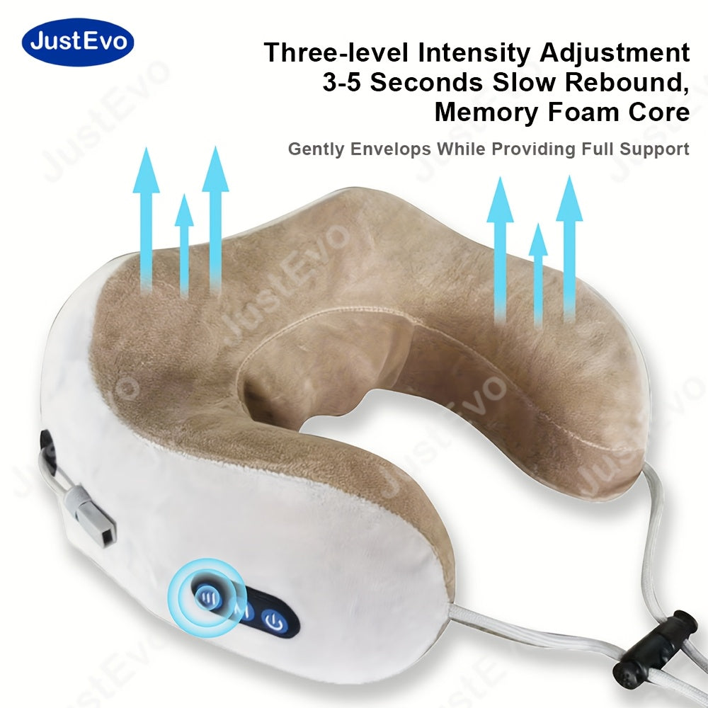 Electric Neck U-Shaped Pillow Massager Rechargeable USB Hypoallergenic for Home Office Travel