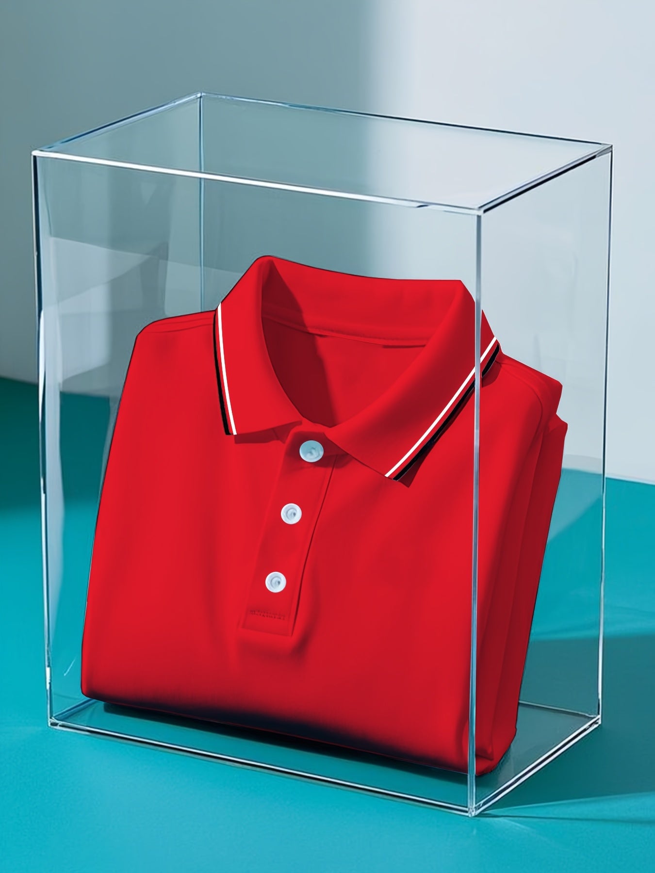 Men's Polyester Solid Color Polo Shirt with Button Casual Business Style