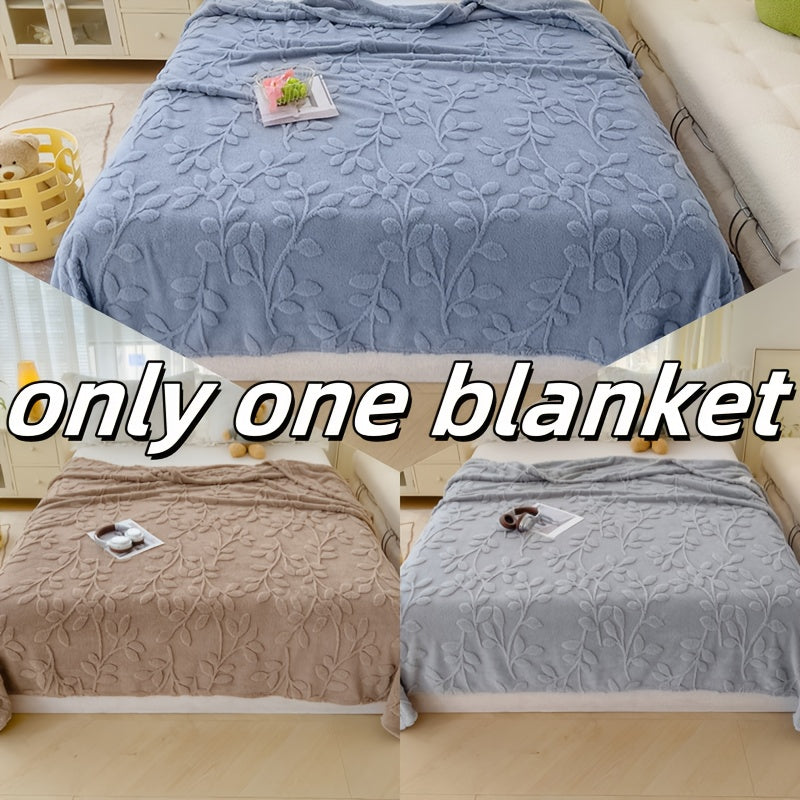 Jacquard Embossed Throw Blanket All-Season Polyester Knit Square Weight 200-250g