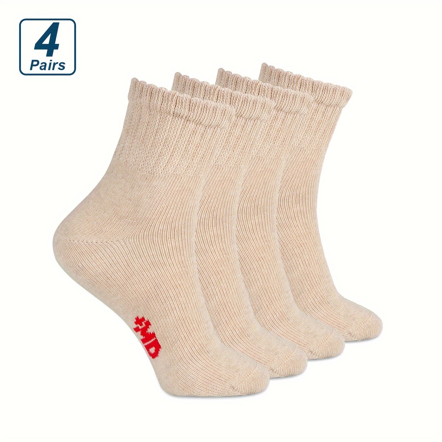 4 Pairs Diabetic Ankle Socks Men Women Non-Binding Loose Fit Cotton Nylon Spandex